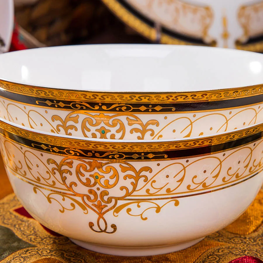 Набор керамических тарелок Jingdezhen с 60 головками посуда миска для риса тарелка