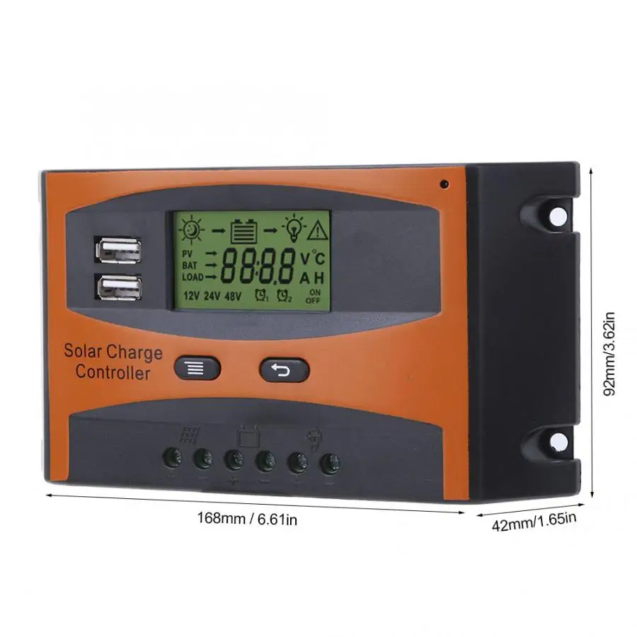 20A 12V 24V PWM Solar Charge Controller Automatic Identification LCD Dual USB Panel Regulator Battery Charger | Обустройство дома