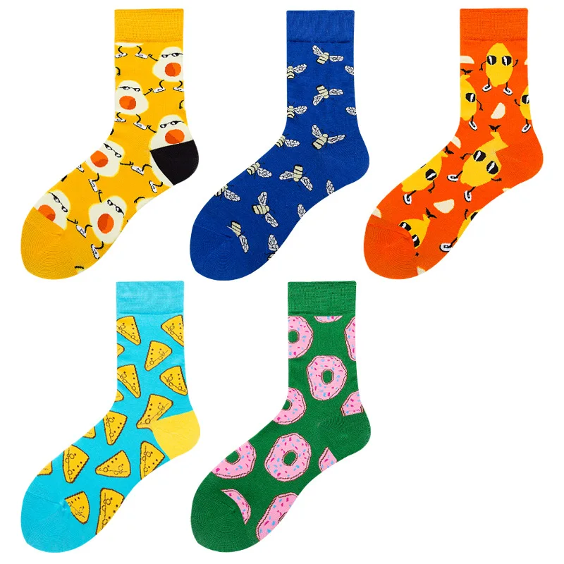 

Fashion Colorful Harajuku Kawaii Cute Cotton Socks Women Pink Fruit Lemon Waterlemon Banana Novelty Funny Casual Girl Socks