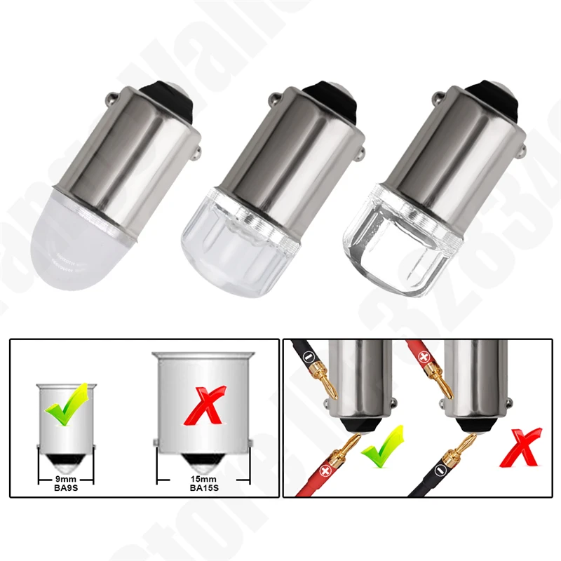 

500pcs T4W BA9S LED Blub 2 H6W LED For Car Rear Map light 2835 SMD White Auto Parking Reverse Lamp 6000K DC 12V