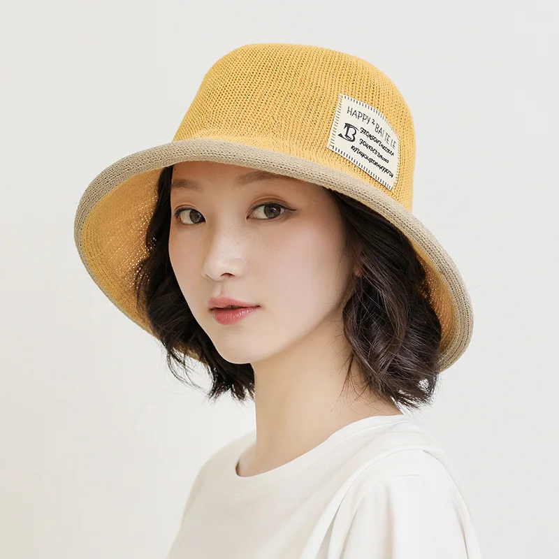 

Summer Women Wide Brim Straw Hat Fashion Boater Wheat Beach Hats With letters