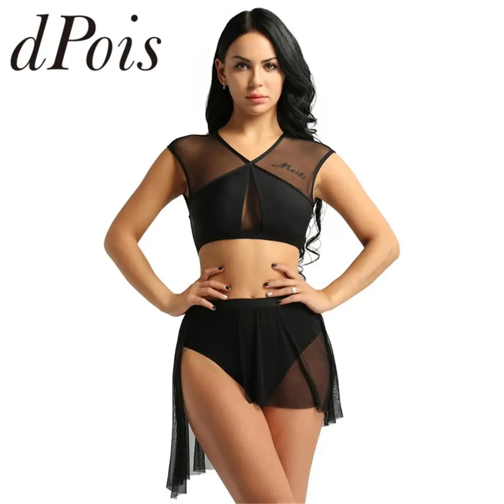 2 шт. женское балетное платье трико асимметричное современное лирическое