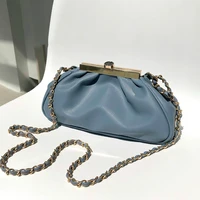 elegant female pleated tote bag 2021 fashion new high quality pu leather womens designer handbag chain shoulder messenger bag