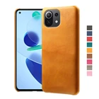 Кожаный чехол для Xiaomi Mi 11 Lite 5G, тонкий жесткий чехол из поликарбоната для телефона Xiomi Mi11 Lite 6,55 дюйма, 2021