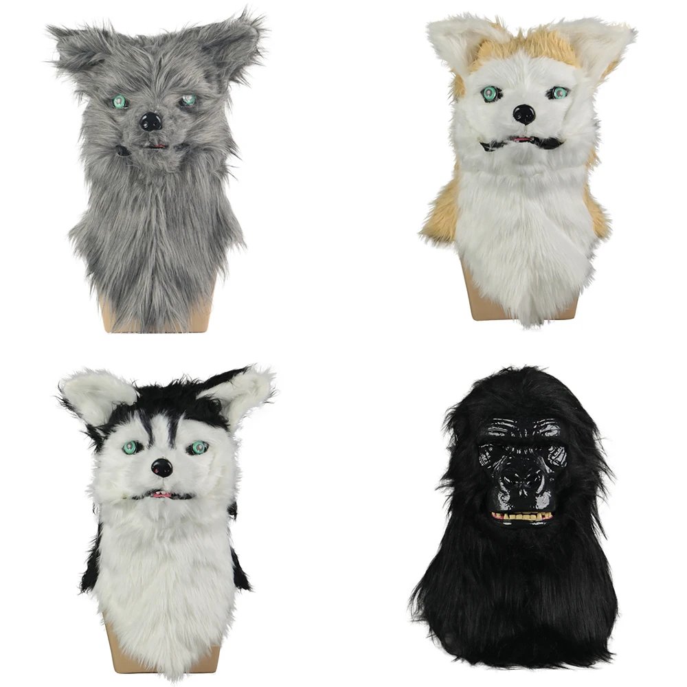 Костюм талисман в виде собаки с движущимся ртом маска фургон Oranguta маскарадный