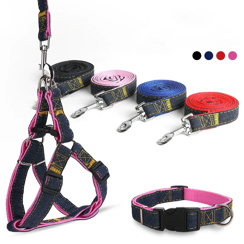 

Dog Leash Set Adjustable Traction Rope Pet Dog Harness 4 Sizes for Small Medium Large Dogs Pull Leash Vest Classic Running Leash