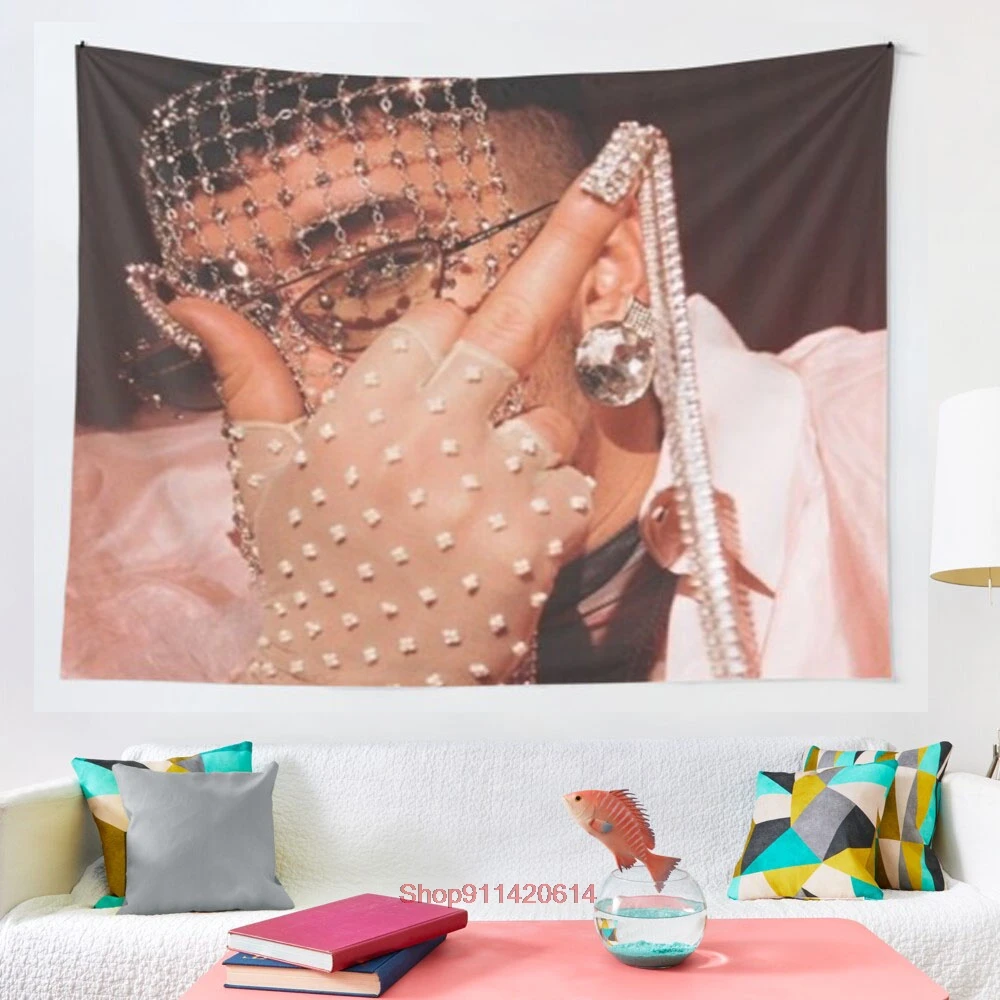 

Bad Bunny tapestry Mandala Moon Skeleton Gossi Tapestry Wall Hanging Hippie Tapestries Wall Cloth Carpet Bed Cover Home Decor