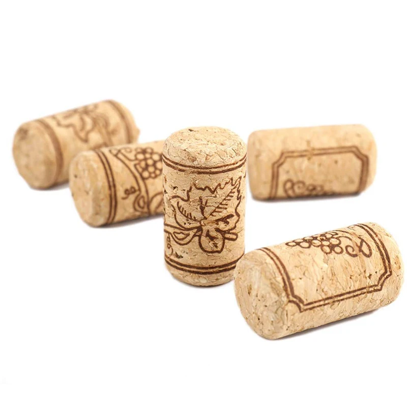 UPORS 15Pcs/Set Wine Cork Natural Wood Corks Wine Bottle Stopper Straight Corks Premium Red Wine Plug Wooden Cap Bar Accessories