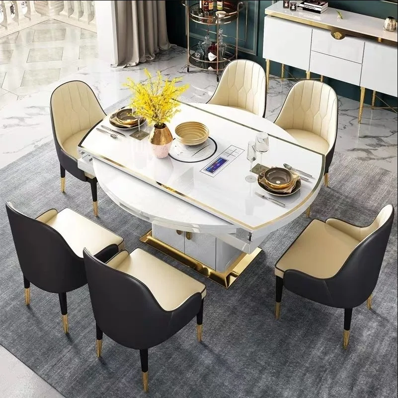 Домашняя многофункциональная плита в гонконгском стиле черно-белая на восемь