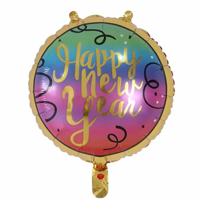 

10Pcs 18inch Happy New Year Foil Balloon With Black & Gold Helium Balloons Kit For Happy New Year Party Decorations Kids Gifts