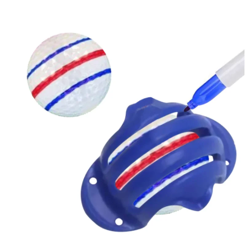 

1 Set Golf Ball Triple Track 3 Line Marker Chrome Stencil +2Pcs Marker Pen Golf Putting Positioning Aids Outdoor Golf Sport Tool