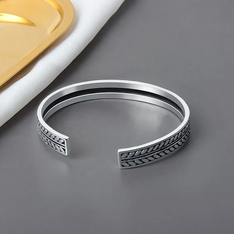 925 посеребренный винтажный браслет-талисман с листьями и браслет для женщин