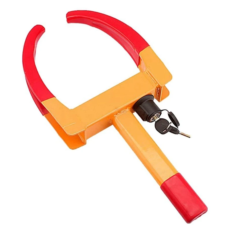

Wheel Clamp Lock, Anti-Theft Wheel Lock Claw Clamp Boot Tire Lock with 2 Keys for Most Car, Caravans and Trailers