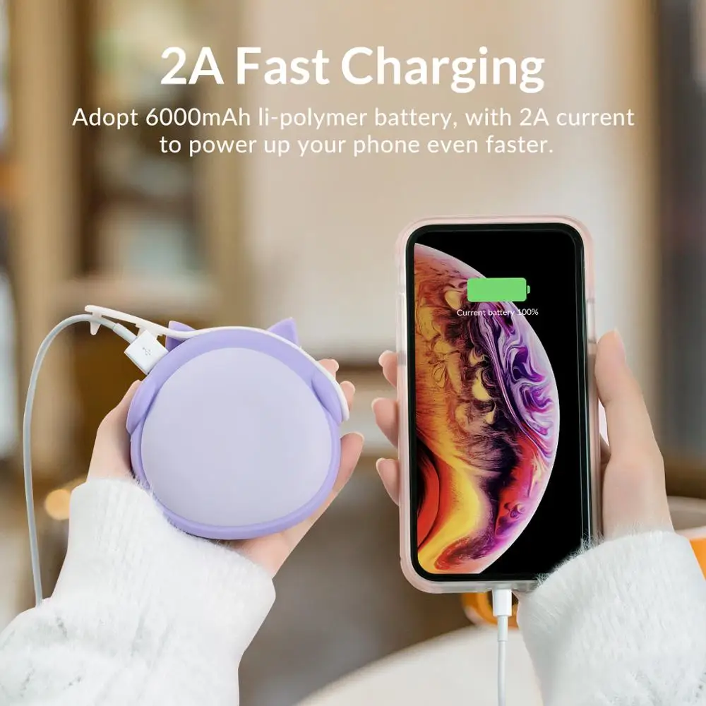 ORICO мини грелка для рук 6000 мА/ч перезаряжаемый карманный обогреватель