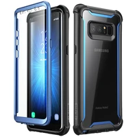 i blason for samsung galaxy note 8 case original ares series full body rugged clear bumper case with built in screen protector