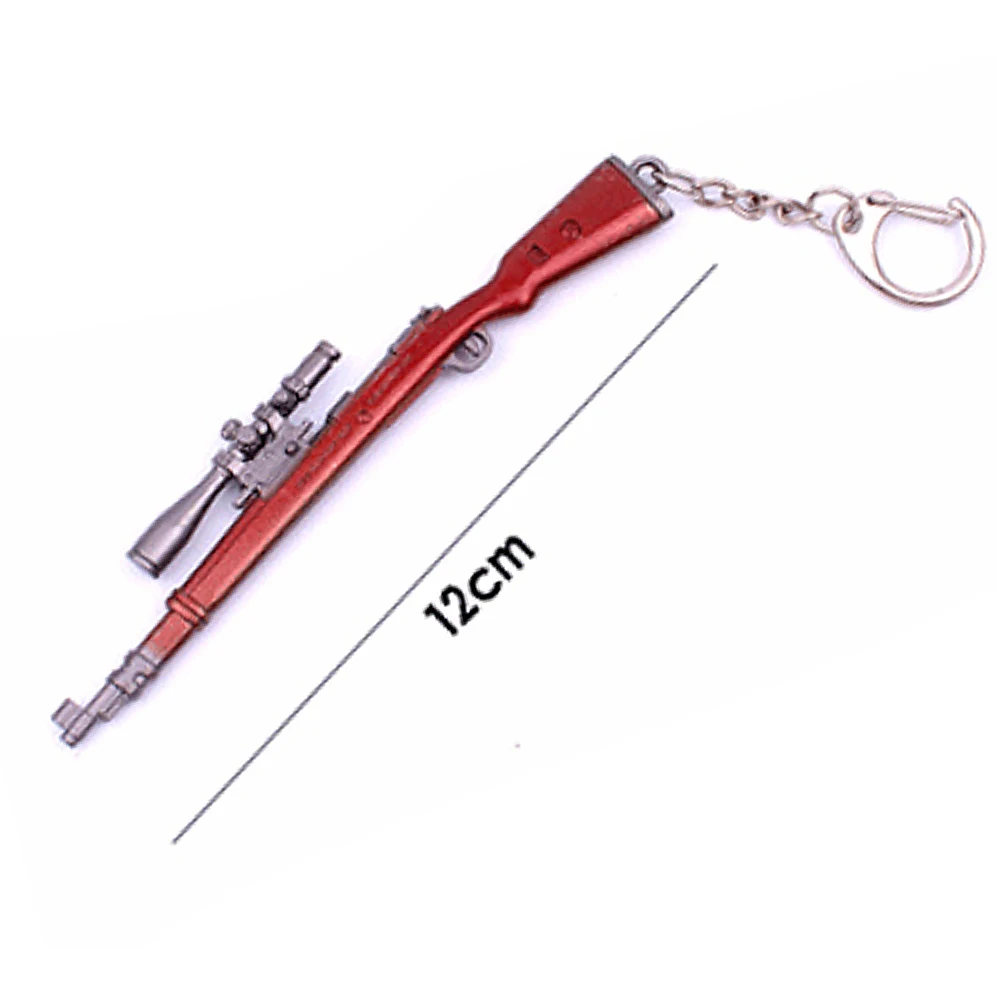 

2021Fashion PUBG Eat Chicken Keychain Battlegrounds Battle 98k Key Ring Woman Man Jewwlry Wholesale Alloy Car Key Chain Ring