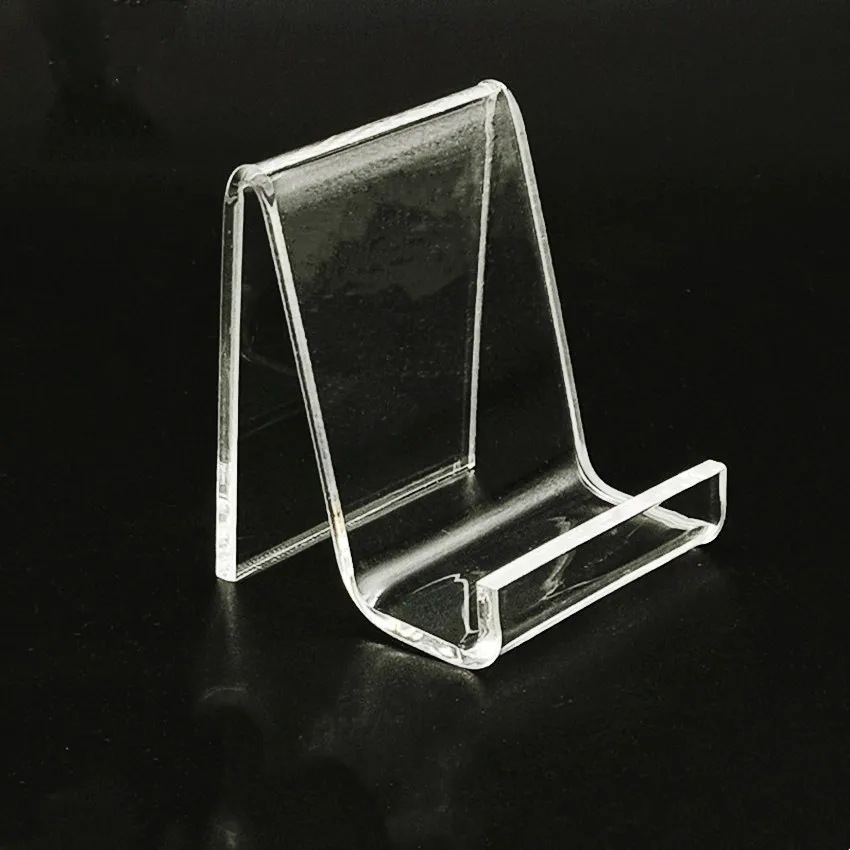 Acrylic Show Display Holder Stands Rack Purse Bag Wallet Phone Book L5cm Retail Store Exhibiting 20pcs