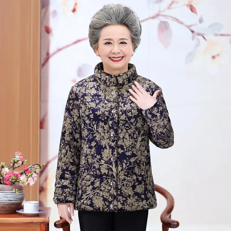 

Middle-aged And Old People Winter Jacket Gold Velvet Cotton Parka Grandma Cotton Padded Mother's Autumn Coat