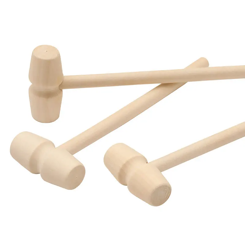 

10Pcs Wooden Hammer Flat Head Small Gavel Kids Educational Toys Children