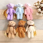 6 шт.компл. подвеска в виде мини-медведя, детская милая плюшевая игрушка, брелок, кукла, рождественский подарок, шаль, медведь, 11 см