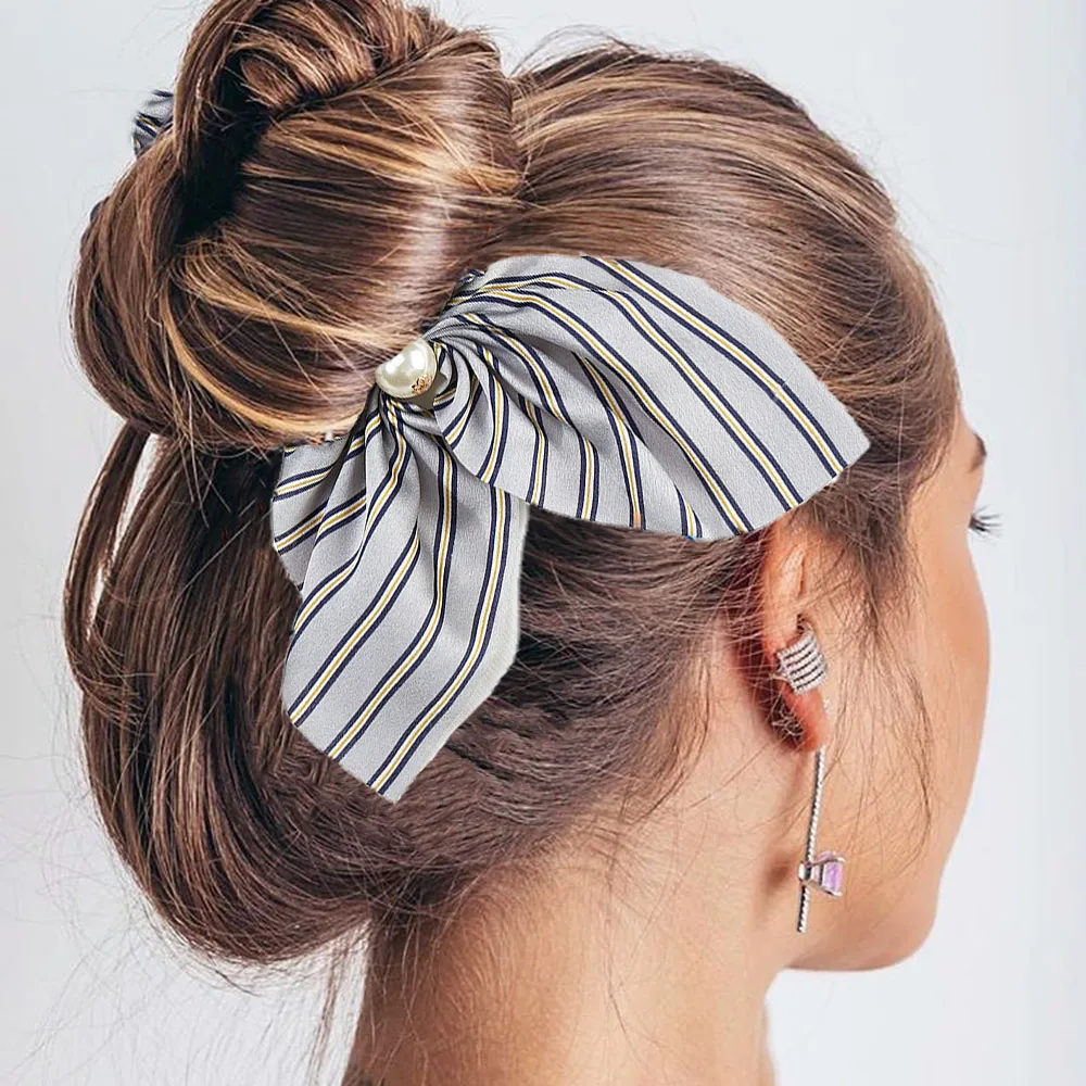 В Корейском стиле с бантиком из ленты имитация жемчуга эластичная модная повязка