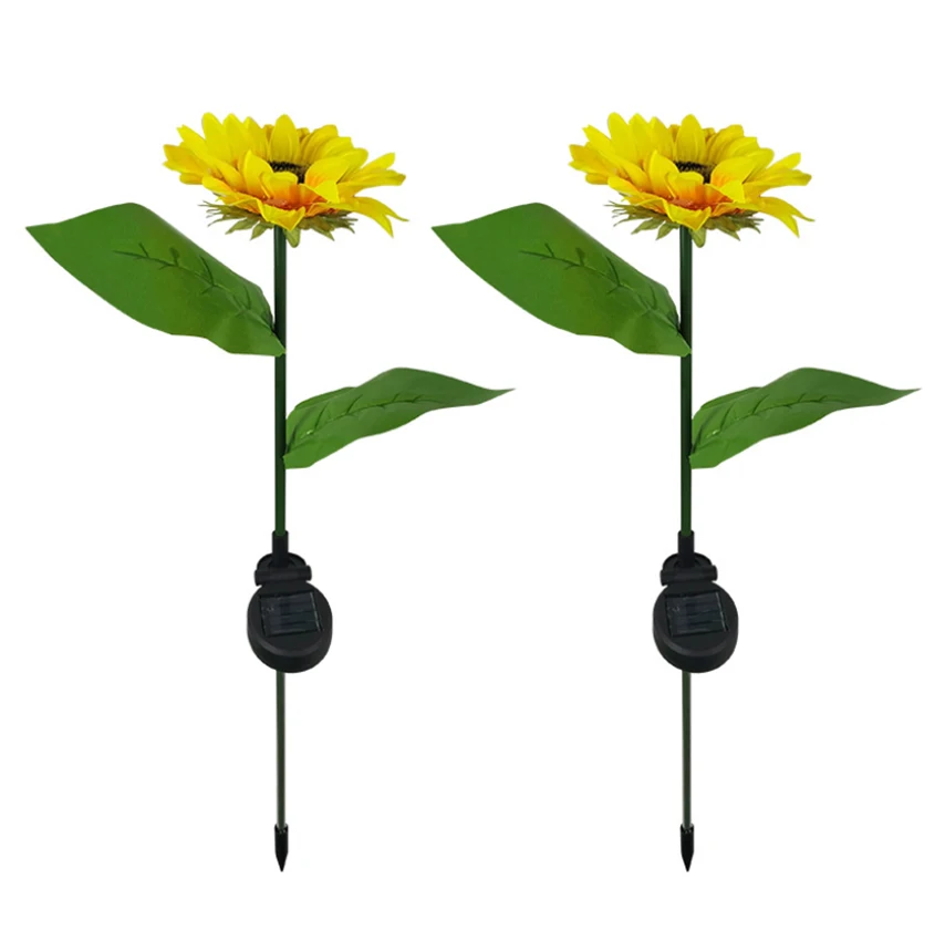 

2Pcs LED Sloar Sunflower Style Lawn Lamp Outdoor Waterproof Flowers Lamp for Courtyard Garden Lighting Decor