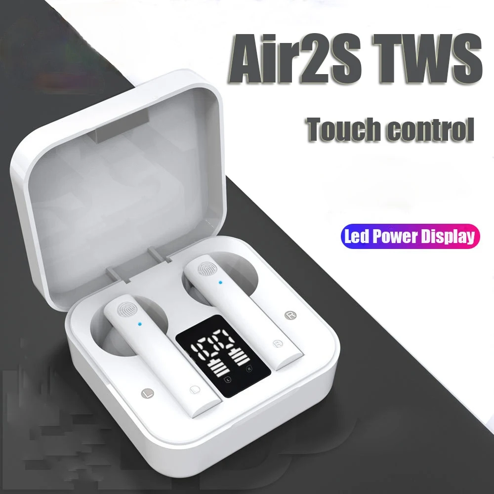 

Air2S TWS Bluetooth 5.0 Earphones Noise Cancelling fone Headset With Microphone Handsfree Wireless Earbuds For Xiaomi IOS iPhone