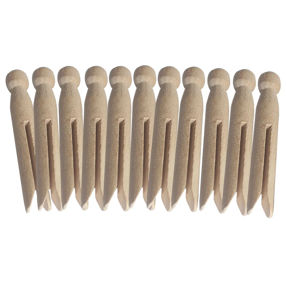 

12pcs Small Household Portable Practical Laundry Craft Accessory Dolly Style Clip Traditional Washing Wooden Clothes Peg