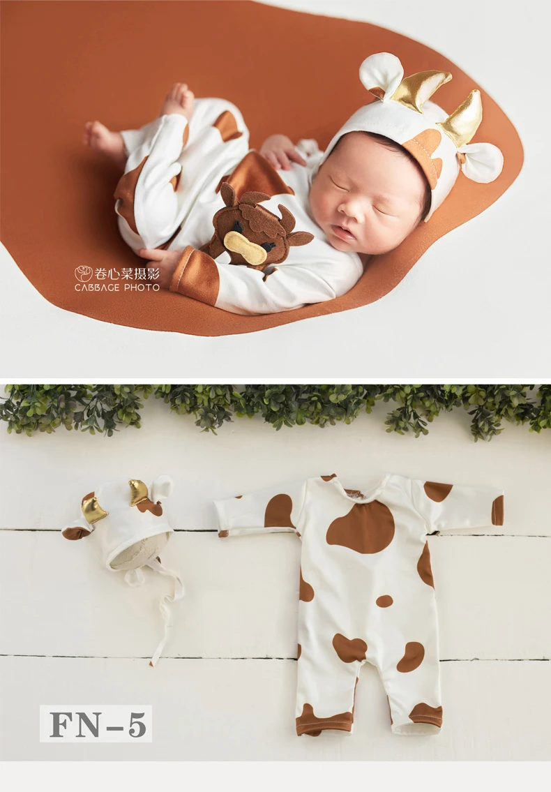 Детский реквизит для фотосъемки новорожденных наряды коровы комбинезон боди одеяло фон Набор для студийной съемки тематические фото рекви... от AliExpress RU&CIS NEW