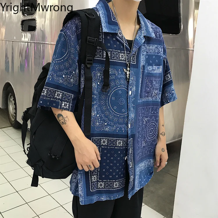 Размера плюс в винтажном стиле бандана свободные уличная блузка хараджуку