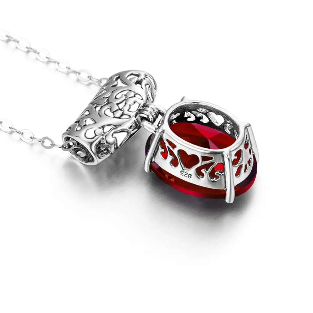 Серебро 925 Ювелирные наборы для ухода за кожей в подвески с рубинами женщин