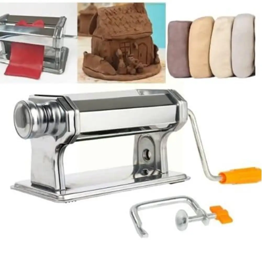 

1set Of Portable Steel Diy Craft Polymer Clay Rolling Handmade Cranked Press Pasta Non-electric Roller Hand Machine Tools P E1h7