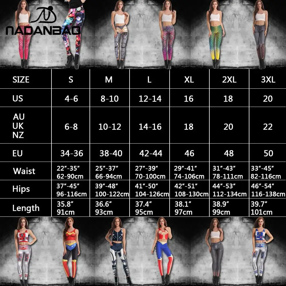 

NADANBAO New Galaxy Leggings Women Sexy Mermaid Legging Fish Scale Leggins Fitness Colorful Plus Size Elasticity Legins