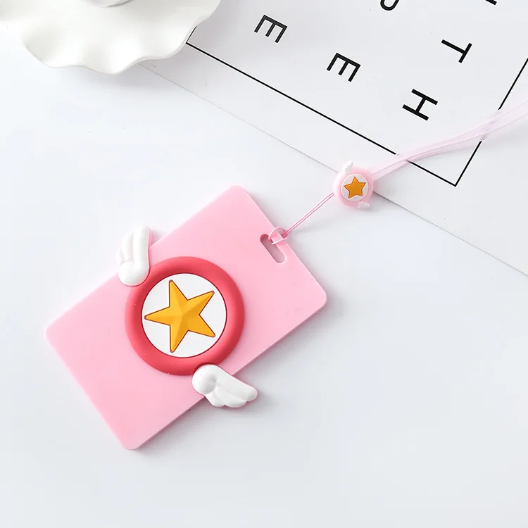B Cardcaptor Sakura Card Captor мультфильм розовый брелок подвеска держатель идентификатор автобуса банковская карта Монета из искусственной кожи подвески-безделушки подарок - Цвет: B