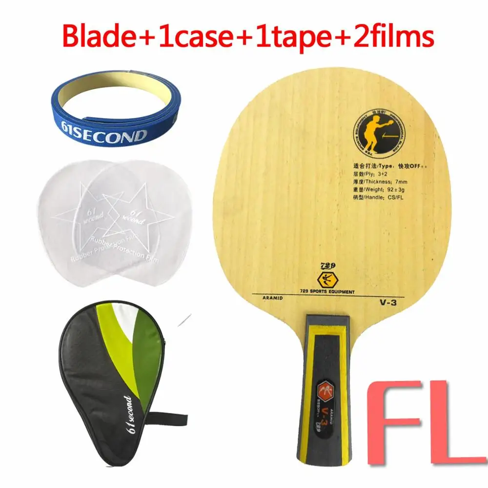 FL with H 1case RITC 729 V-3 Дружбы(V3, V 3) деревянный арилат-углерод OFF++ углеродное лезвие для настольного тенниса для ракетки для пинг-понга - Цвет: FL with H 1case