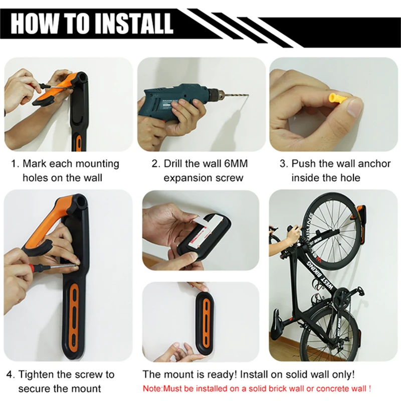 

Bike Wall Hook Holder Stand Practical Mountain Bicycle Wall Mounted Storage Rack Hanger Outdoor Cycling Supplies Bicycle Parts