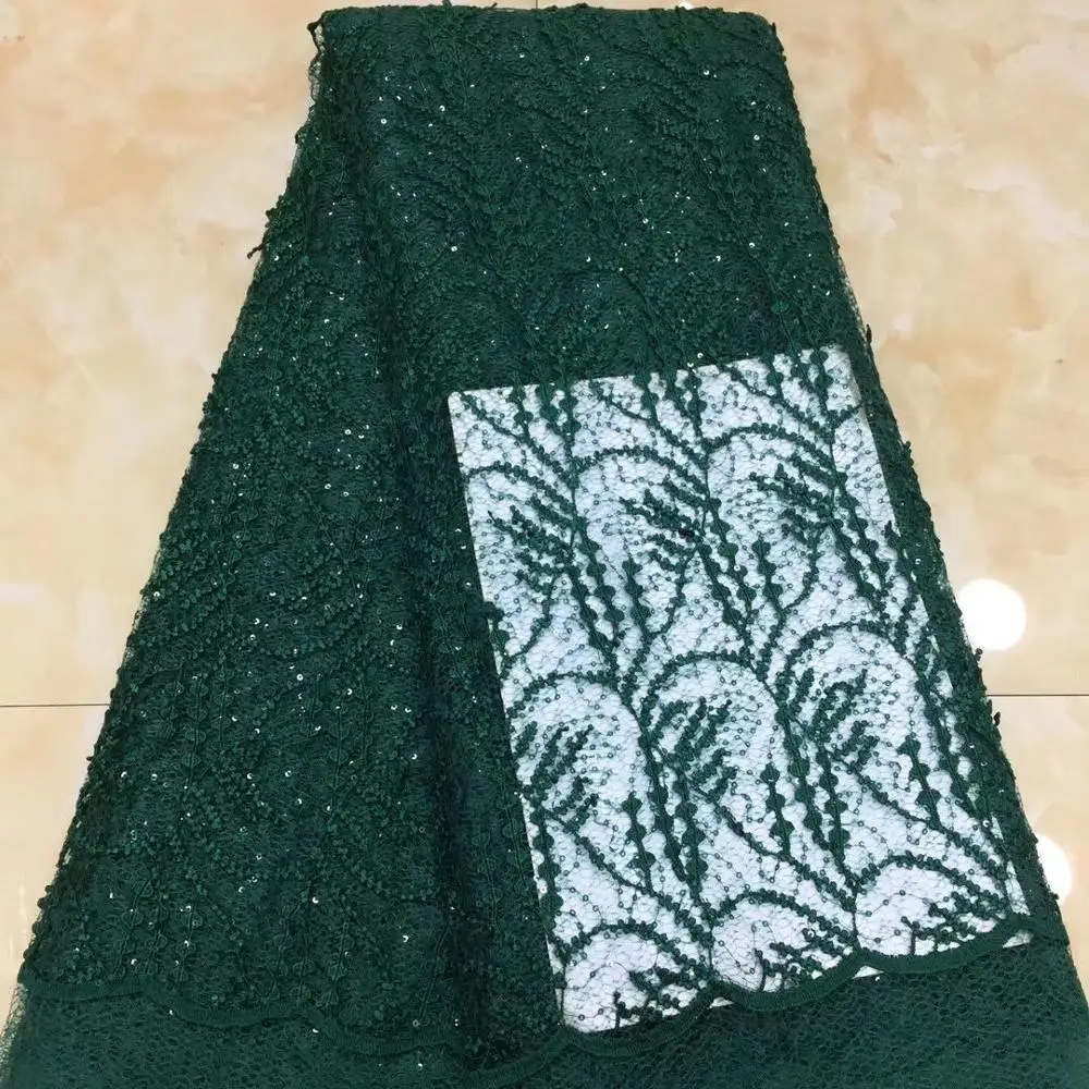 Лидер продаж сетчатая Кружевная Ткань 5 ярдов темно-синяя вышивка французское