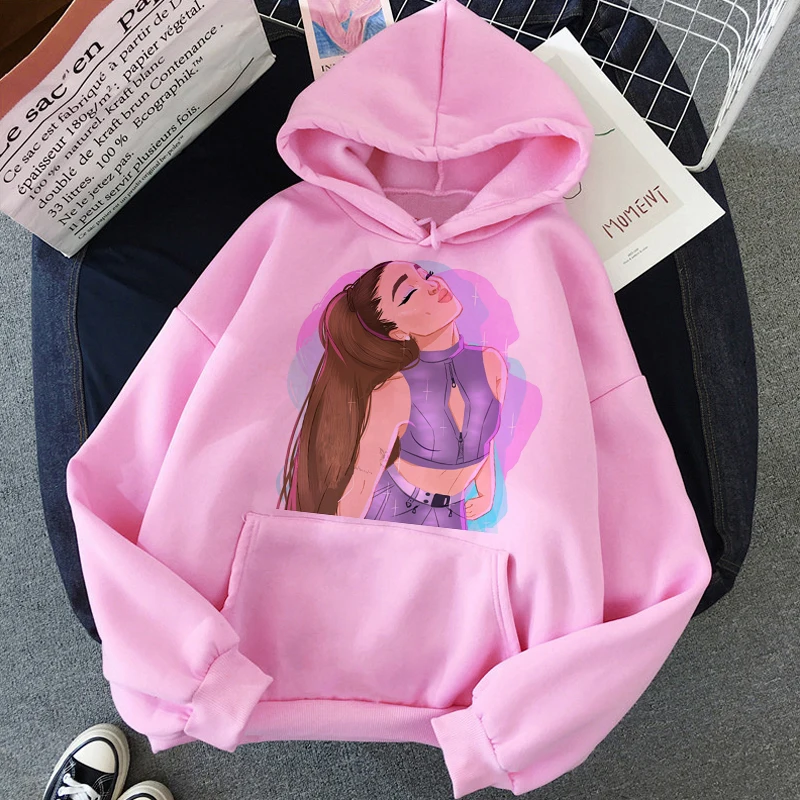 H2160 Ariana Grande Thank You Next Harajuku графическая Толстовка для женщин 90s Ullzang 7 колец забавная толстовка не звать меня Толстовка Ангел женский - Цвет: H2160