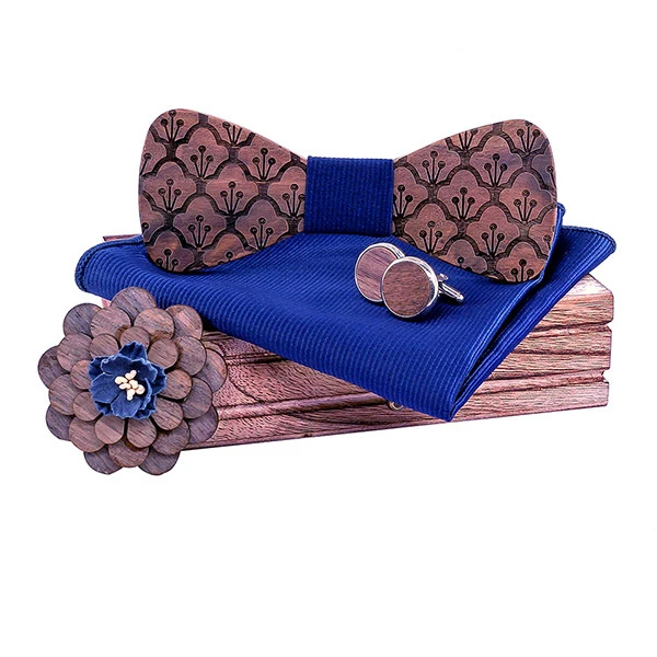 Деревянный галстук бабочка мужской набор квадратный шарф Запонки брошь вечерние