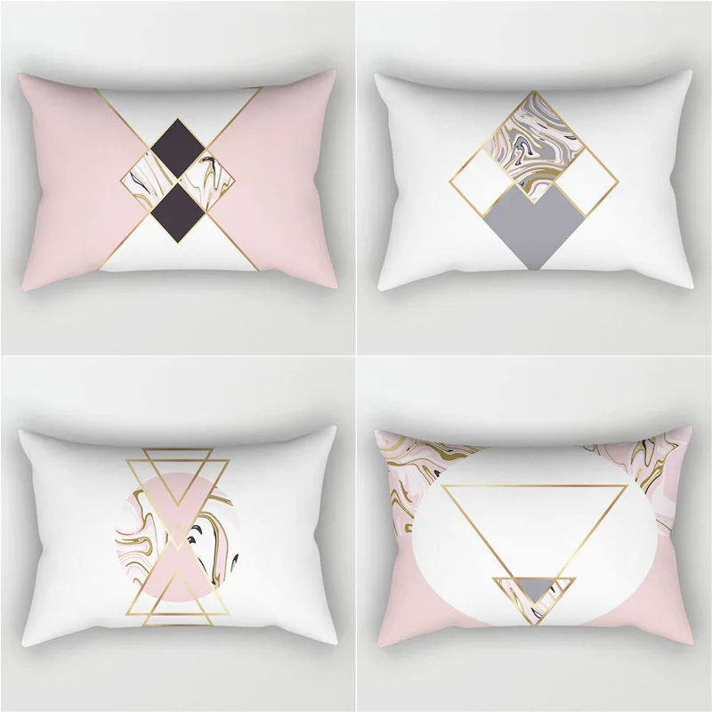 

Simple Geometric Marble Pattern Pillow Cover 50x30cm Modern Home Polyester Pillow Case Cushion cover Rectangular Pillowcase