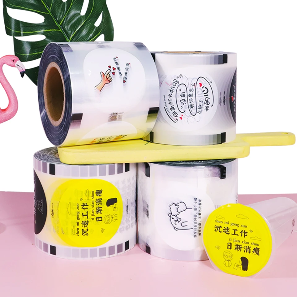 Buy F9095C custom logo paper cup sealer film for boba tea sealed on