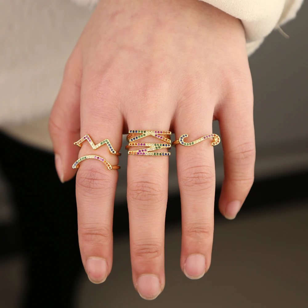 2021 открытое регулируемое инициальное кольцо с буквами нового дизайна Модные