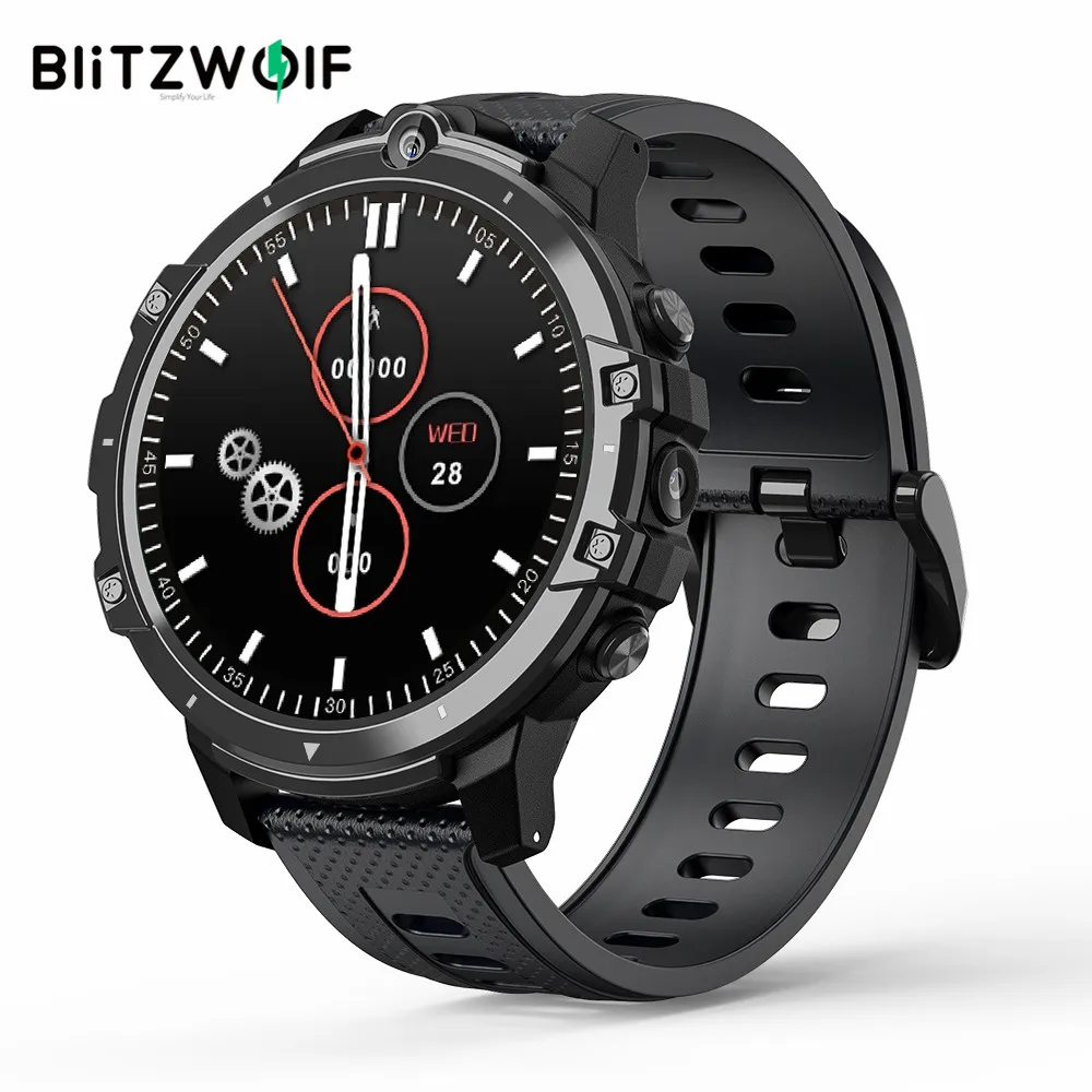 BlitzWolf BW-BE1 Смарт-часы Мужчины GPS Android 7.1 Smartwatch 3G-32G 4G-LTE Лицо разблокировать
