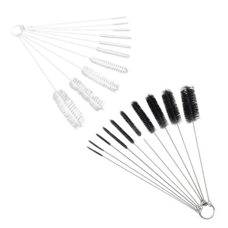 

10 Pieces Of Straw Cleaning Brush Set, Pipe Cleaner, Stainless Steel Handle Aquarium Fish Tank Cleaning Brush White