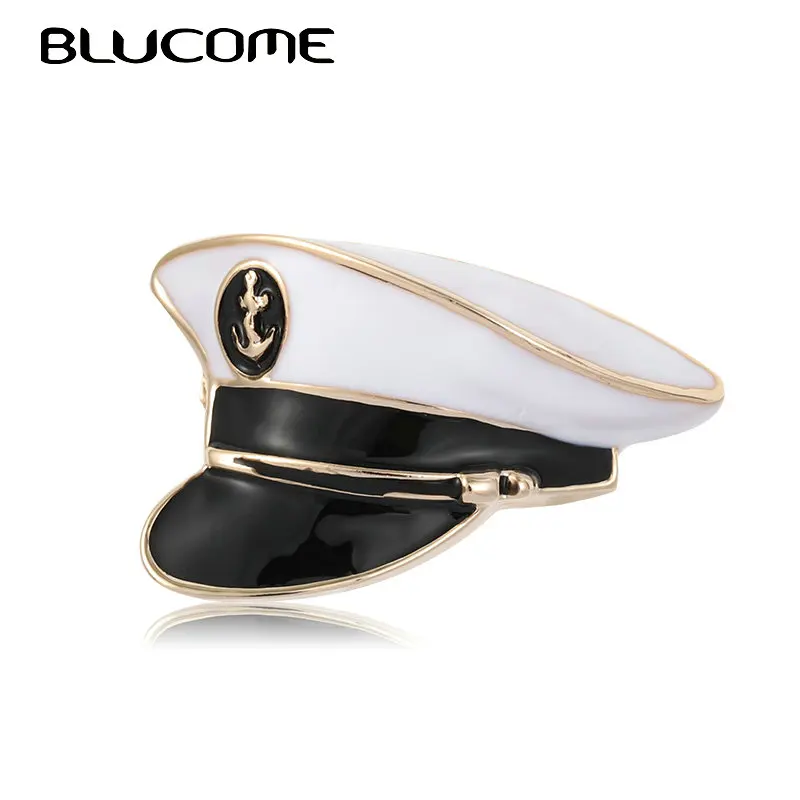 Эмаль Blucome брошь в форме капитана моряка шляпы для мужчин и детей подарочный