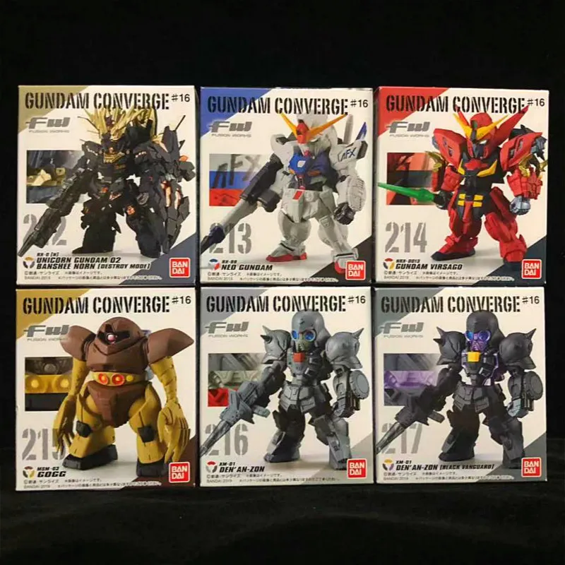

Bandai Original Japanese Anime Mini Model Small Size Box Toy CONVERGE Gundam FW16 UNICORN GUNDAM-02 "BANSHEE
