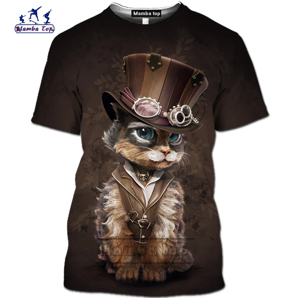 Мужская футболка Mamba Top с японским Самураем тату Кот забавная Летняя Повседневная