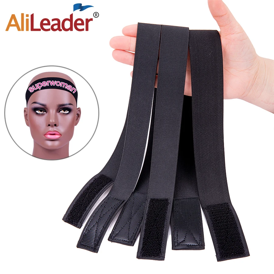 

Alileader 5pcs Elastic Headband Adjustable Velcro Scarf Professional Wig Grip Headband Width 2.5cm/3cm/3.5cm Velcro Headband