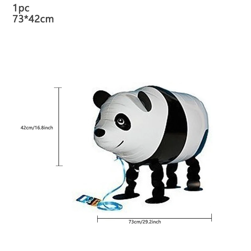 walk panda Шарики с пандой из мультфильма звезда латекс черный номер Счастливый День Рождения Вечеринка для украшения детского душа дети животное баллон подарки - Цвет: walk panda
