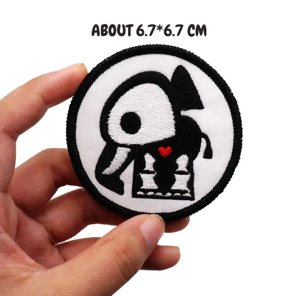

SKULL Elephant DOG Penguin Embroidered punk biker Patches Clothes with hook backing